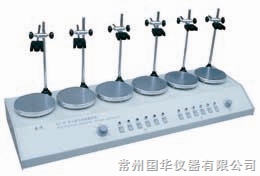 常州国华多头磁力加热搅拌器HJ-6A 数显控温 6头