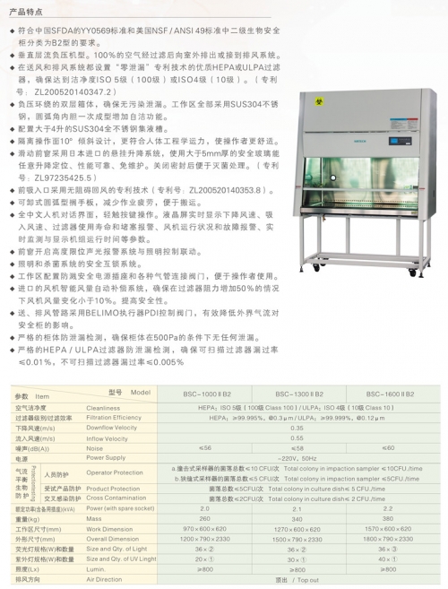 苏州安泰二级生物安全柜BHC-1600ⅡB2（停产，用BSC替代）